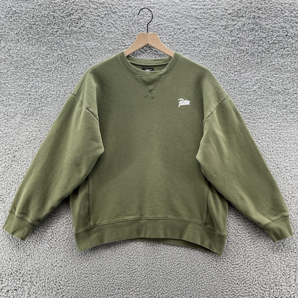 Patta Sweatshirt Womens Medium Green Crewneck Relaxed Pullover Classic Amsterdam
